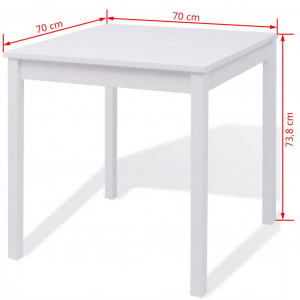 Set masă și scaune din lemn de pin, trei piese, alb - Img 7
