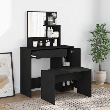 Set măsuță de toaletă, negru, 86,5x35x136 cm - Img 1