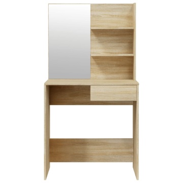 Set măsuță de toaletă, stejar sonoma, 74,5x40x141 cm - Img 5