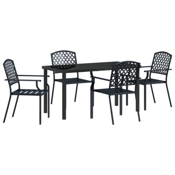 Set mese pentru grădină 5 Piese Oțel Anthracite - Img 2