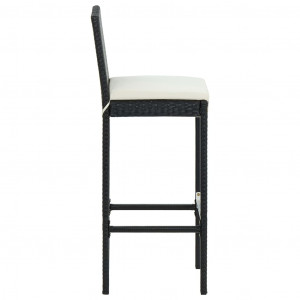 Set mobilier bar de exterior cu perne, 7 piese, negru poliratan - Img 4