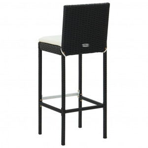 Set mobilier bar de exterior cu perne, 7 piese, negru poliratan - Img 8