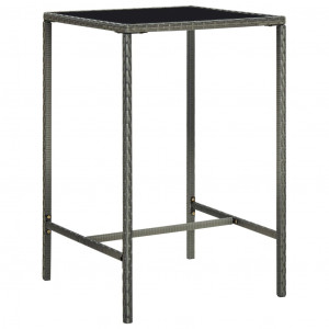Set mobilier bar de grădină, 5 piese, gri, poliratan - Img 2