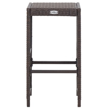 Set mobilier bar de grădină cu perne, 7 piese, maro, poliratan - Img 11