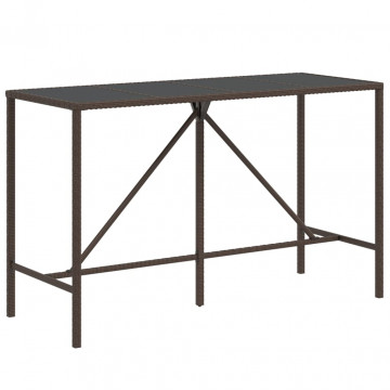 Set mobilier bar de grădină, cu perne, 9 piese, maro, poliratan - Img 4