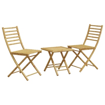 Set mobilier bistro, 3 piese, bambus - Img 2