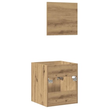 Set mobilier de baie, 2 piese, stejar artizanal, lemn prelucrat - Img 7