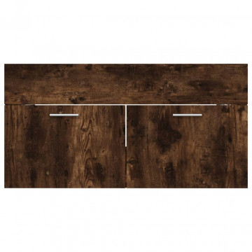 Set mobilier de baie, 2 piese, stejar fumuriu, lemn prelucrat - Img 7