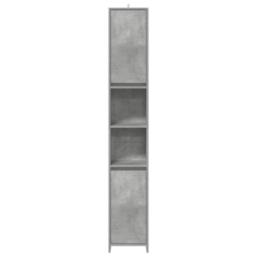 Set mobilier de baie, 3 piese, gri beton, lemn compozit - Img 5