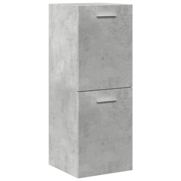 Set mobilier de baie, 3 piese, gri beton, lemn compozit - Img 5