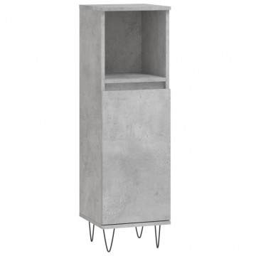 Set mobilier de baie, 3 piese, gri beton, lemn compozit - Img 6
