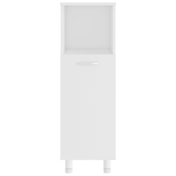 Set mobilier de baie, 4 piese, alb, lemn prelucrat - Img 7