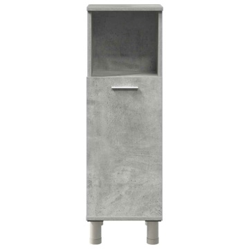Set mobilier de baie, 4 piese, gri beton, lemn compozit - Img 8