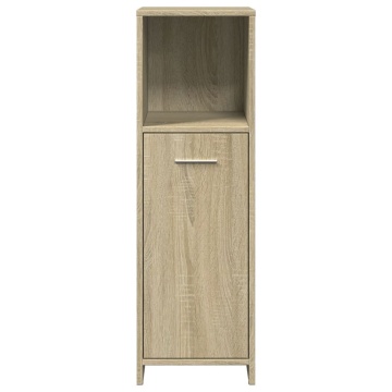 Set mobilier de baie, 4 piese, stejar sonoma, lemn prelucrat - Img 8