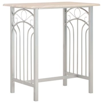 Set mobilier de bar, 3 piese, lemn și oțel - Img 2