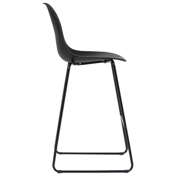 Set mobilier de bar, 3 piese, negru, plastic - Img 7