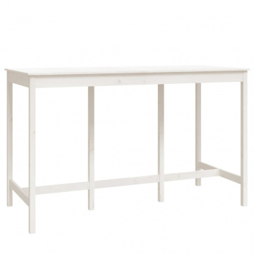 Set mobilier de bar, 9 piese, alb, lemn masiv de pin - Img 8