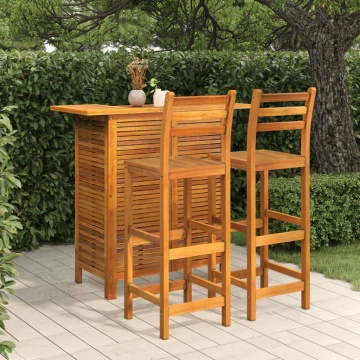 Set mobilier de bar de grădină, 3 piese, lemn masiv de acacia - Img 1