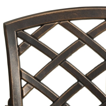 Set mobilier de bistro, 3 piese, bronz, aluminiu turnat - Img 7