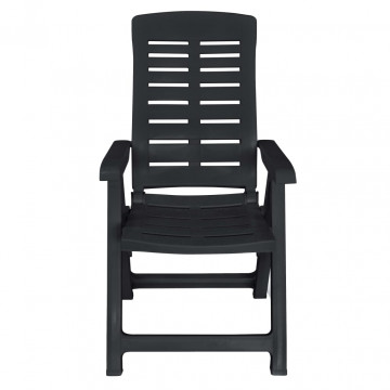Set mobilier de exterior, 11 piese, antracit, plastic - Img 8