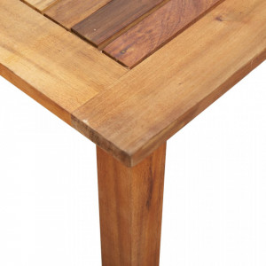 Set mobilier de exterior, 5 piese, gri, poliratan, lemn acacia - Img 8