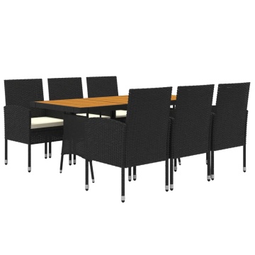 Set mobilier de exterior, 7 piese, negru, poliratan - Img 3