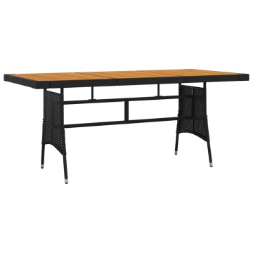 Set mobilier de exterior, 7 piese, negru, poliratan - Img 5