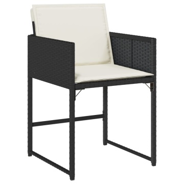 Set mobilier de exterior cu perne, 11 piese, negru, poliratan - Img 4