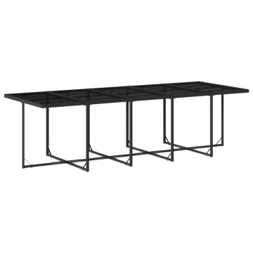 Set mobilier de exterior cu perne, 11 piese, negru, poliratan - Img 4