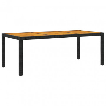 Set mobilier de exterior cu perne, 7 piese, negru, poliratan - Img 7