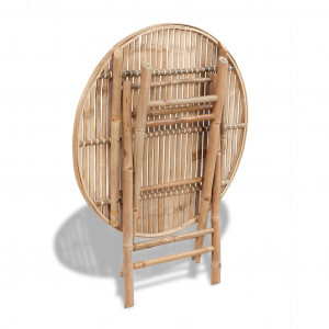 Set mobilier de exterior pliabil, 5 piese, bambus - Img 8