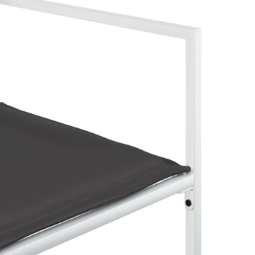 Set mobilier de grădină, 11 piese, cu perne, alb, textilenă - Img 5