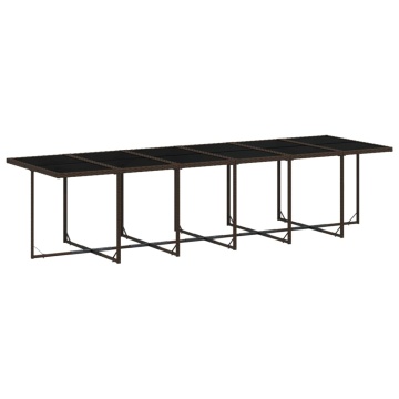 Set mobilier de grădină, 13 piese, maro, cu perne, poliratan - Img 4