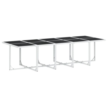 Set mobilier de grădină, 15 piese, cu perne, alb, textilenă - Img 3
