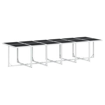 Set mobilier de grădină, 17 piese, cu perne, alb, textilenă - Img 3
