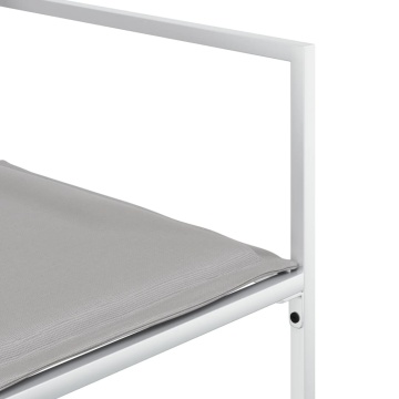 Set mobilier de grădină, 17 piese, cu perne, alb, textilenă - Img 5