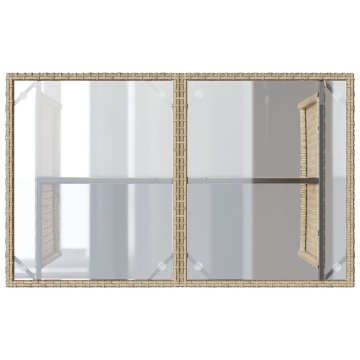 Set mobilier de grădină, 2 piese, cu perne, bej, poliratan - Img 7