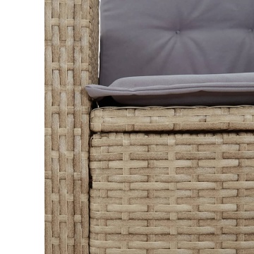 Set mobilier de grădină, 2 piese, cu perne, bej, poliratan - Img 8