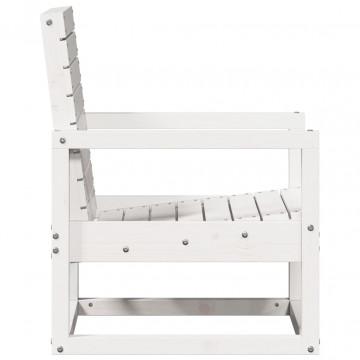 Set mobilier de grădină, 3 piese, alb, lemn masiv de pin - Img 8