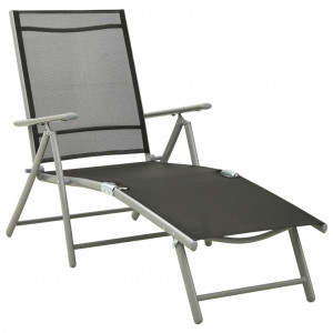 Set mobilier de grădină, 3 piese, argintiu textilenă & aluminiu - Img 3