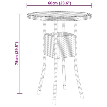Set mobilier de grădină, 3 piese, gri, poliratan - Img 6