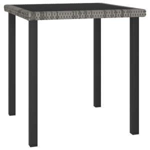 Set mobilier de grădină, 3 piese, gri, poliratan - Img 2