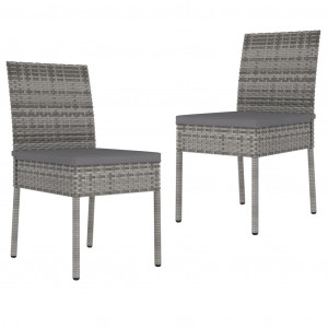 Set mobilier de grădină, 3 piese, gri, poliratan - Img 8