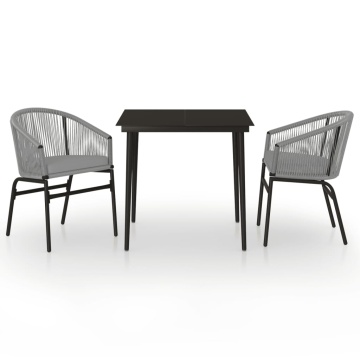 Set mobilier de grădină, 3 piese, gri - Img 2