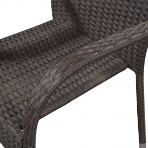 Set mobilier de grădină, 3 piese, maro - Img 8