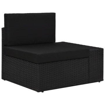 Set mobilier de grădină, 3 piese, negru, poliratan - Img 12