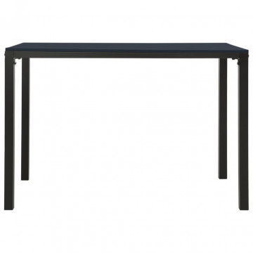 Set mobilier de grădină, 3 piese, negru, WPC și oțel - Img 5