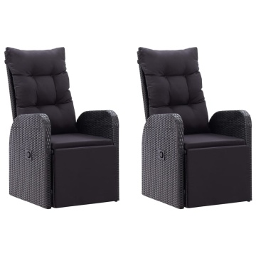 Set mobilier de grădină, 3 piese, negru - Img 6
