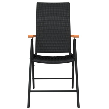 Set mobilier de grădină, 3 piese, negru - Img 4