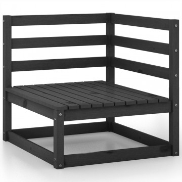 Set mobilier de grădină, 4 piese, negru, lemn masiv de pin - Img 4